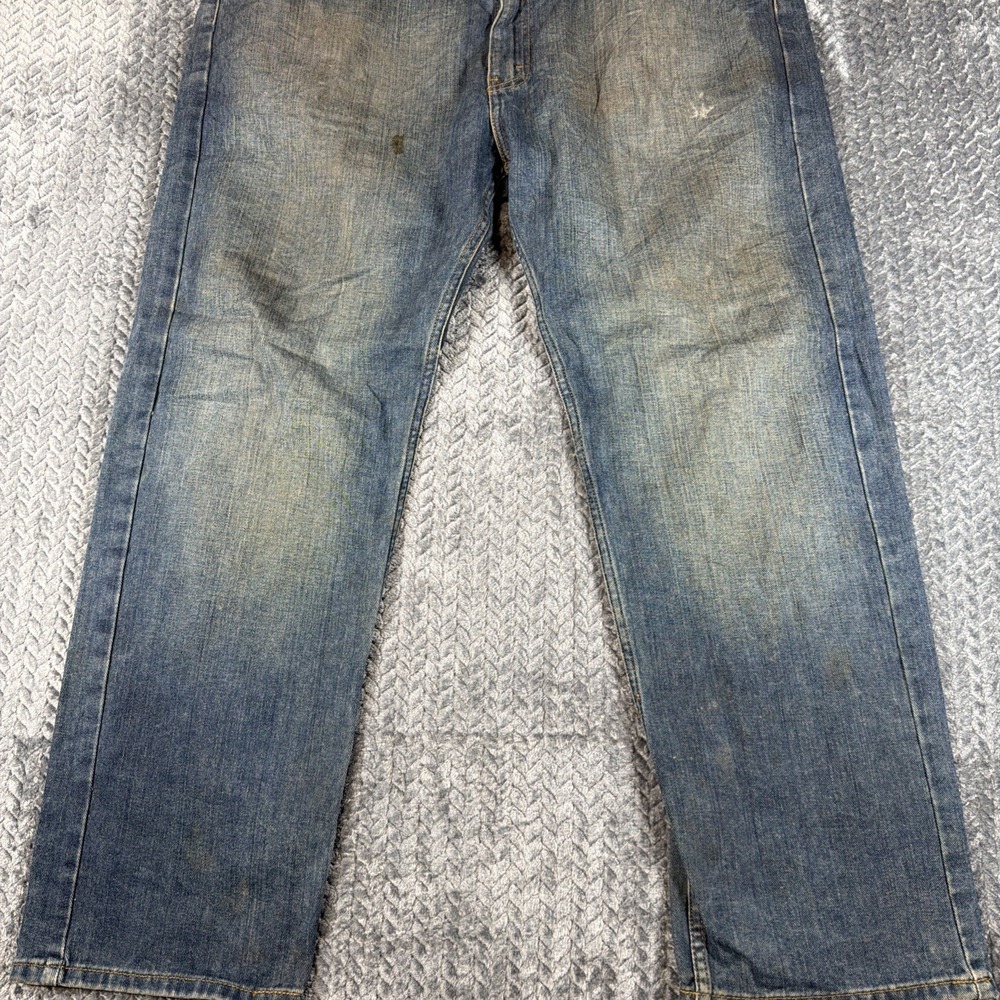 Signature Levis Strauss Jeans Mens 40x30 Blue Dark Wash Cotton Stretch Athletic